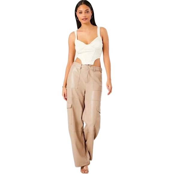 Premium Vegan Leather Cargo Pants - Picture 1 of 2